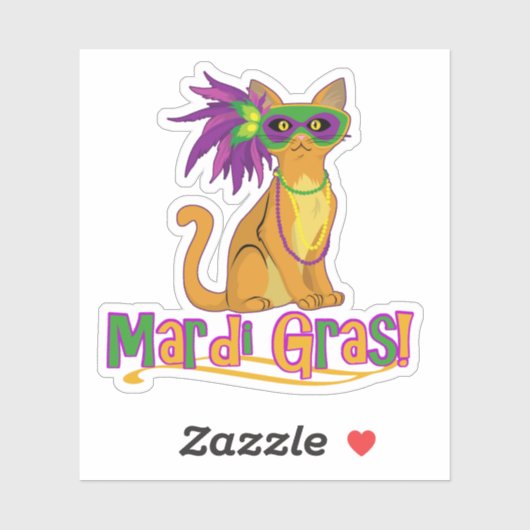Mardi Gras Cat Aufkleber (Blatt)
