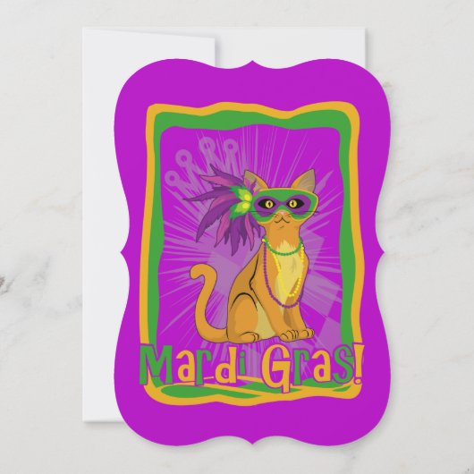 Mardi Gras Cat Einladung (Rückseite)