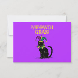 Mardi Gras Cat Einladung, Funny Meowdi Gras Card Einladung