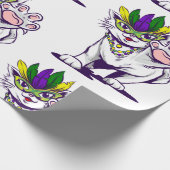 mardi gras cat funny kitten geschenkpapier (Ecke)
