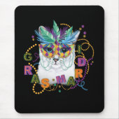Mardi Gras Cat, Funny Mardi Gras Mousepad (Vorne)