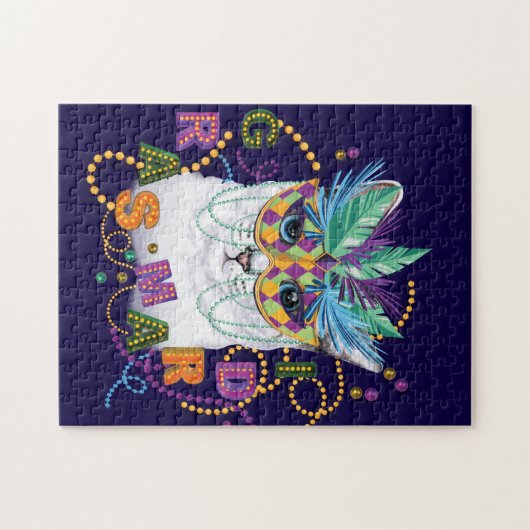 Mardi Gras Cat, Funny Mardi Gras Puzzle (Horizontal)