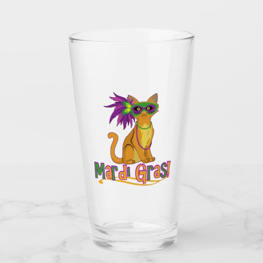 Mardi Gras Cat Glas (Vorderseite)
