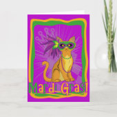 Mardi Gras Cat Karte (Vorderseite)