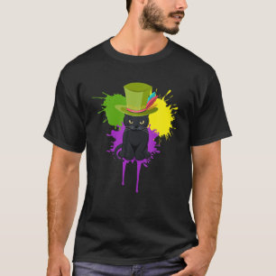 Mardi Gras Cat Kostüme Celebrate Karneval Vintag T-Shirt