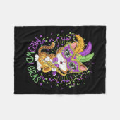 Mardi Gras Cat Lovers Fleecedecke (Vorderseite (Horizontal))