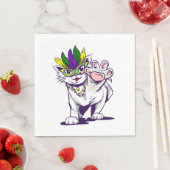 Mardi gras Cat lustiges Kätzchen Serviette (Beispiel)