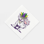 Mardi gras Cat lustiges Kätzchen Serviette (Ecke)