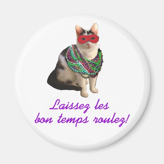Mardi Gras Cat Magnet (Vorne)