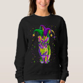 Mardi Gras Cat Mask Funny Carnival Parade Party Ca Sweatshirt (Vorderseite)