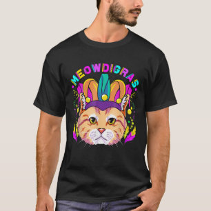 Mardi Gras Cat Meowdigras Kinder Teen Girls Parade T-Shirt