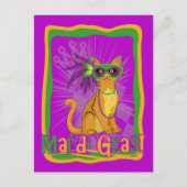 Mardi Gras Cat Postkarte (Vorderseite)