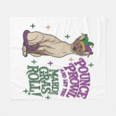 Mardi Gras Cat Pounce Proud Mask Art Fleecedecke (Vorderseite (Horizontal))
