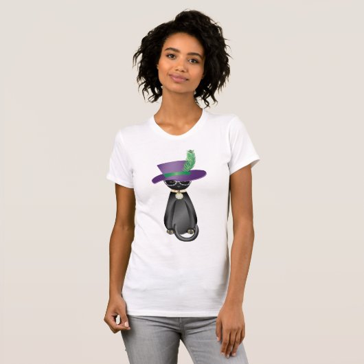 Mardi Gras Cat T - Shirt (Vorne ganz)