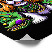 Mardi Gras Cavalier King Charles Spaniel Dog Jeste Poster (Ecke)