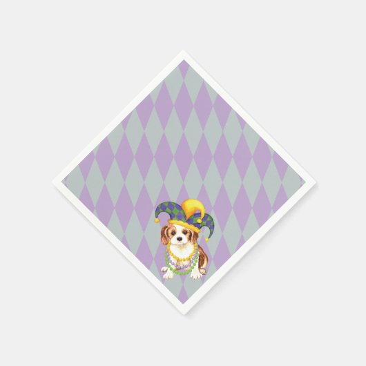 Mardi Gras Cavalier King Charles Spaniel Serviette (Ecke)