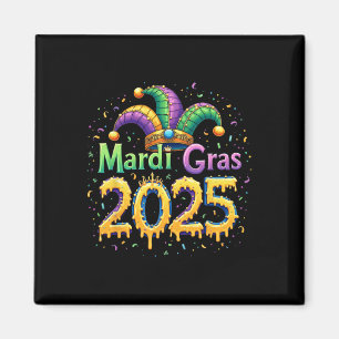 Mardi Gras Celebration 2025 Maske Feathers Mardi G Magnet