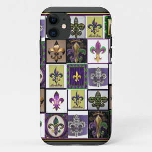 Mardi Gras Celebration Collage Lilie iPhone 11 Hülle