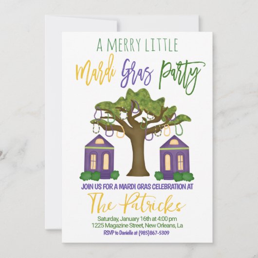 Mardi Gras Celebration Einladung (Vorderseite)