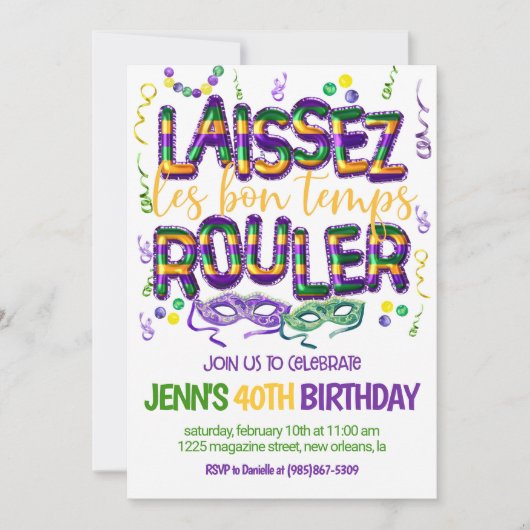 Mardi Gras Celebration Einladung (Vorderseite)