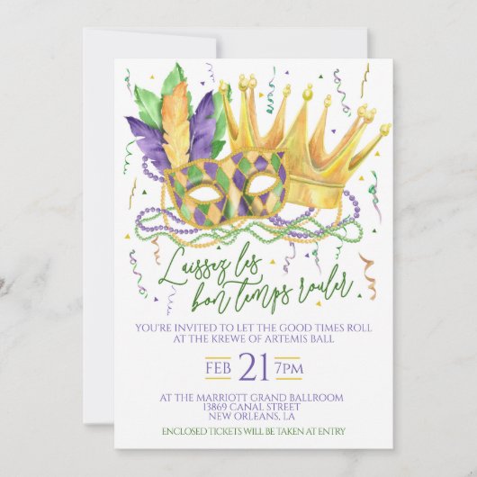 Mardi Gras Celebration Einladung (Vorderseite)