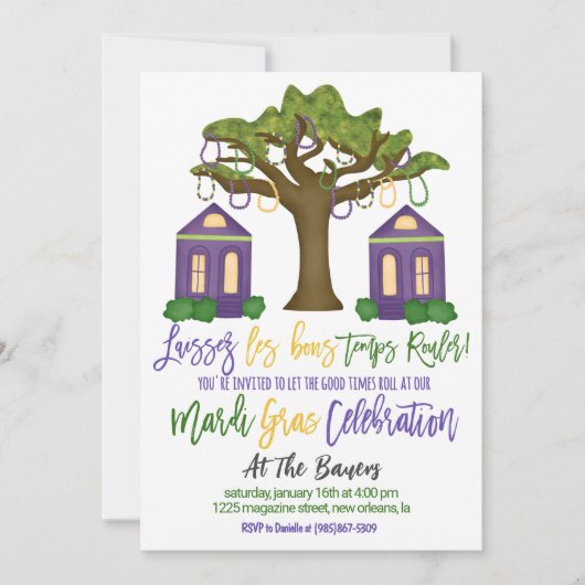 Mardi Gras Celebration Einladung (Vorderseite)