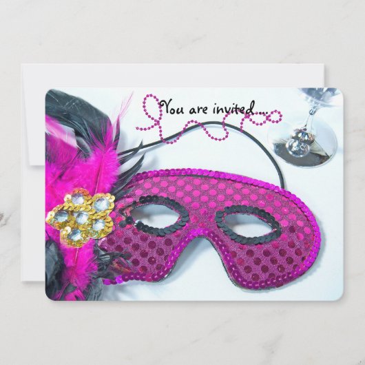 Mardi Gras Celebration Invite Einladung (Vorderseite)