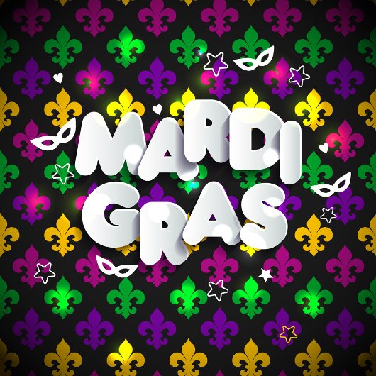 Mardi Gras Celebration  Quadratischer Aufkleber