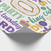 Mardi Gras Celebration Typografie Geschenkpapier (Ecke)