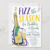Mardi Gras Champagne Einladung (Vorderseite)
