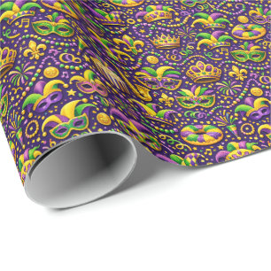 Mardi Gras Chaos‑Konfetti‑Wrap‑Rolle Geschenkpapier