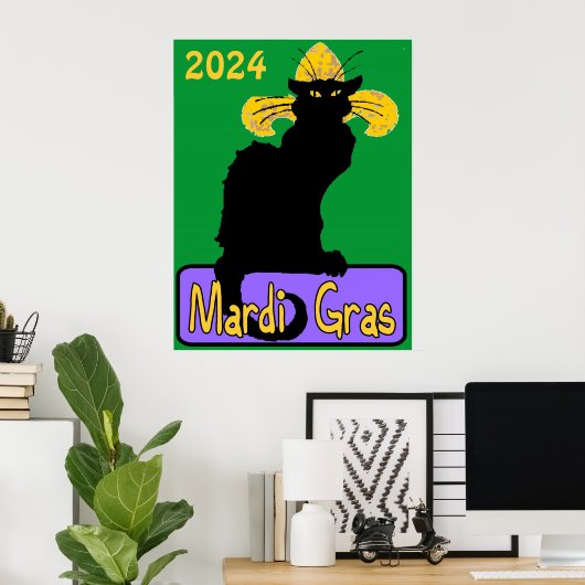 Mardi Gras Chat Noir, Bearbeitungsdatum Poster (Heimbüro)