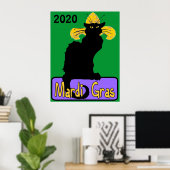 Mardi Gras Chat Noir, Bearbeitungsdatum Poster (Heimbüro)