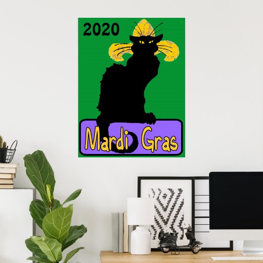 Mardi Gras Chat Noir, Bearbeitungsdatum Poster (Heimbüro)