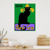 Mardi Gras Chat Noir, Bearbeitungsdatum Poster (Küche)