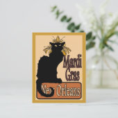 Mardi Gras Chat Noir Postcard Postkarte (Stehend Vorderseite)