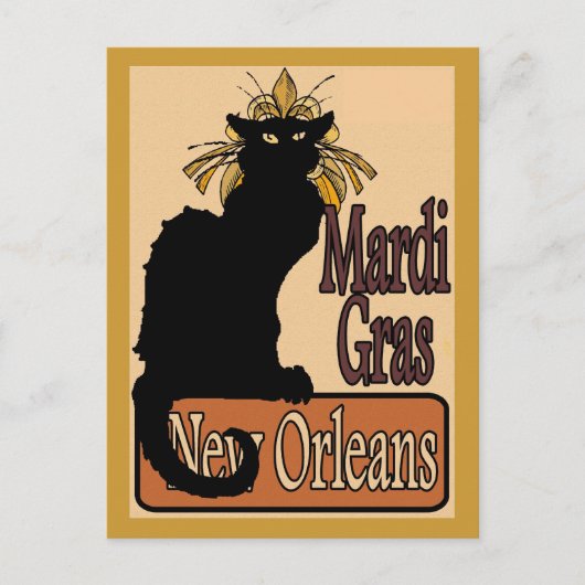 Mardi Gras Chat Noir Postcard Postkarte (Vorderseite)