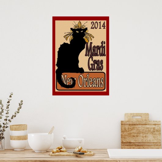 Mardi Gras Chat Noir Poster (Küche)