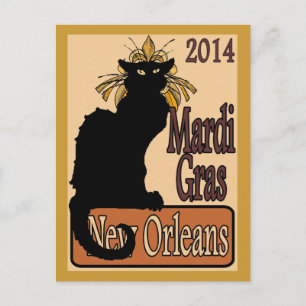 Mardi Gras Chat Noir Postkarte