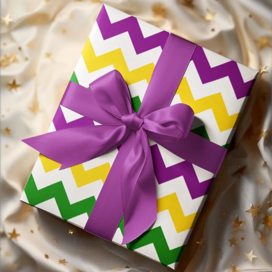 Mardi Gras Chevron-Muster Geschenkpapier