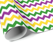 Mardi Gras Chevron-Muster Geschenkpapier (Rolleneckpunkt)