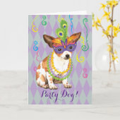 Mardi Gras Chihuahua Karte (Gelbe Blume)