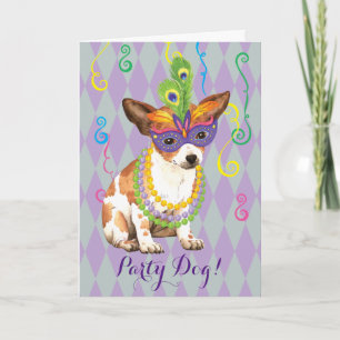 Mardi Gras Chihuahua Karte
