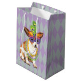 Mardi Gras Chihuahua Mittlere Geschenktüte (Rückseite Schrägansicht)