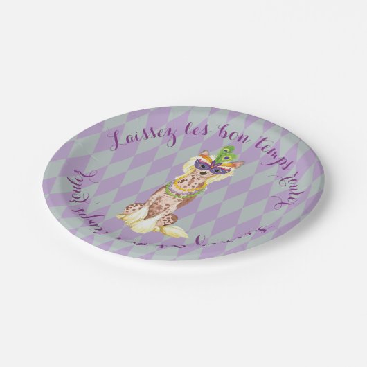 Mardi Gras-Chinesisch Pappteller (Schrägansicht)