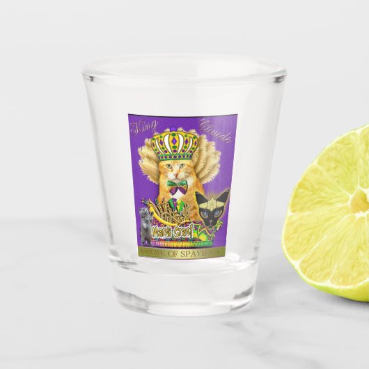 Mardi Gras-Claude-Shot-Glas Schnapsglas (Vorderseite)