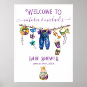 Mardi Gras Clothesline Baby Dusche Begrüßungszeich Poster (Vorne)