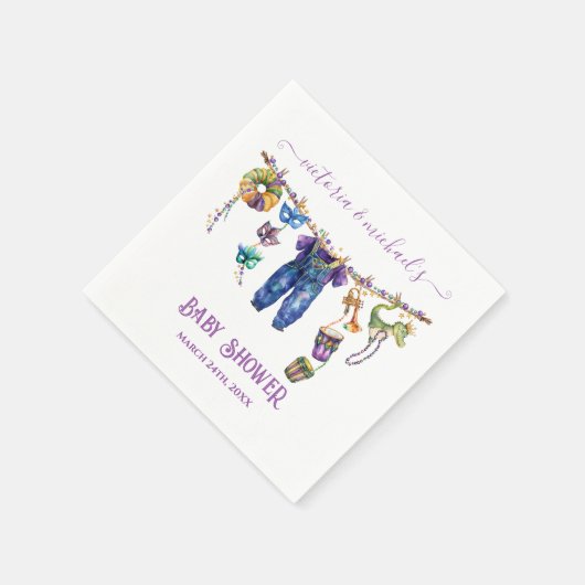 Mardi Gras Clothesline Junge Dusche Serviette (Ecke)