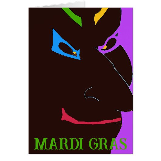 Mardi Gras Clown Face, fügen Sie Text, (Vorne)