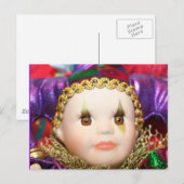 Mardi Gras Clown-Puppe Postkarte (Vorne/Hinten)